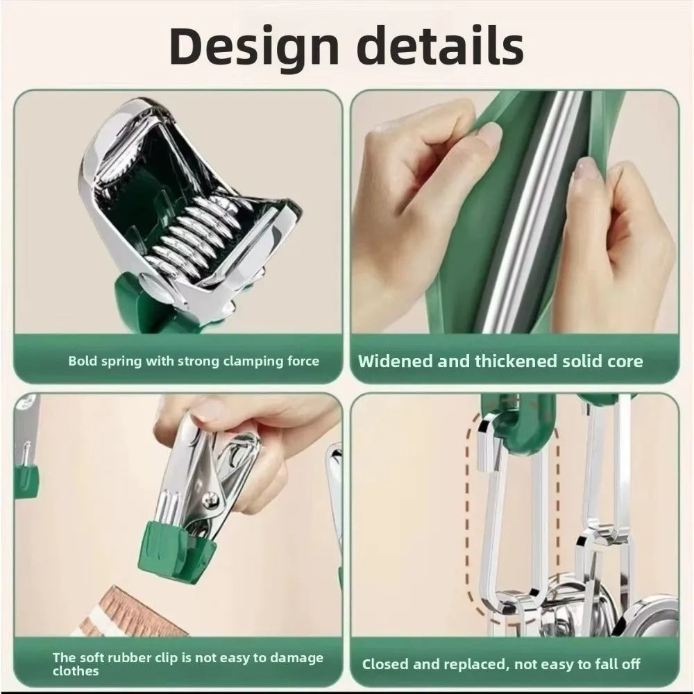 20 Clip Capacity Clothes Drying Rack Unmarked Design Stainless Steel Clothes Hanger Sock Rack Underwear Clips